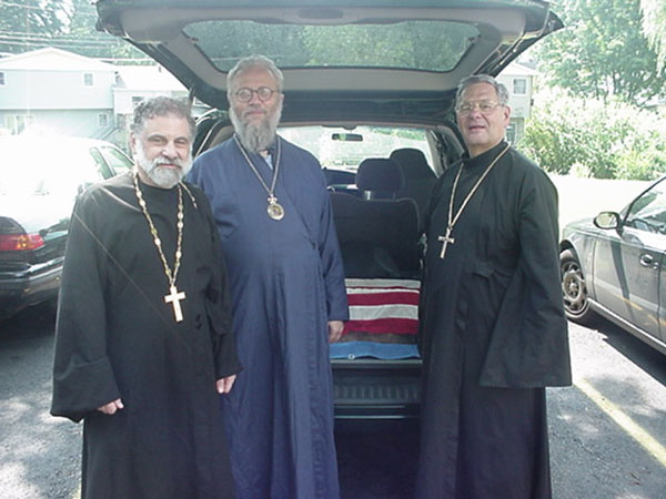 The bishop pictured is Bishop Seraphim retired bishop of Japan and Fr. Lisenko